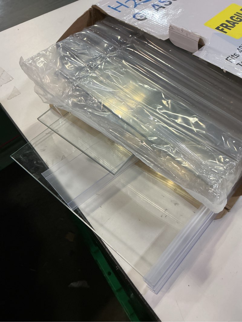 Condition photo showing As Is for H2Pro Glass Canopy 2 Piece Set for Aqueon & All Glass only 75/90/110 Gallon 48x18 Aquarium Fish Tank (Each Piece Measure 22.08 x 16.57 x 0.16in)