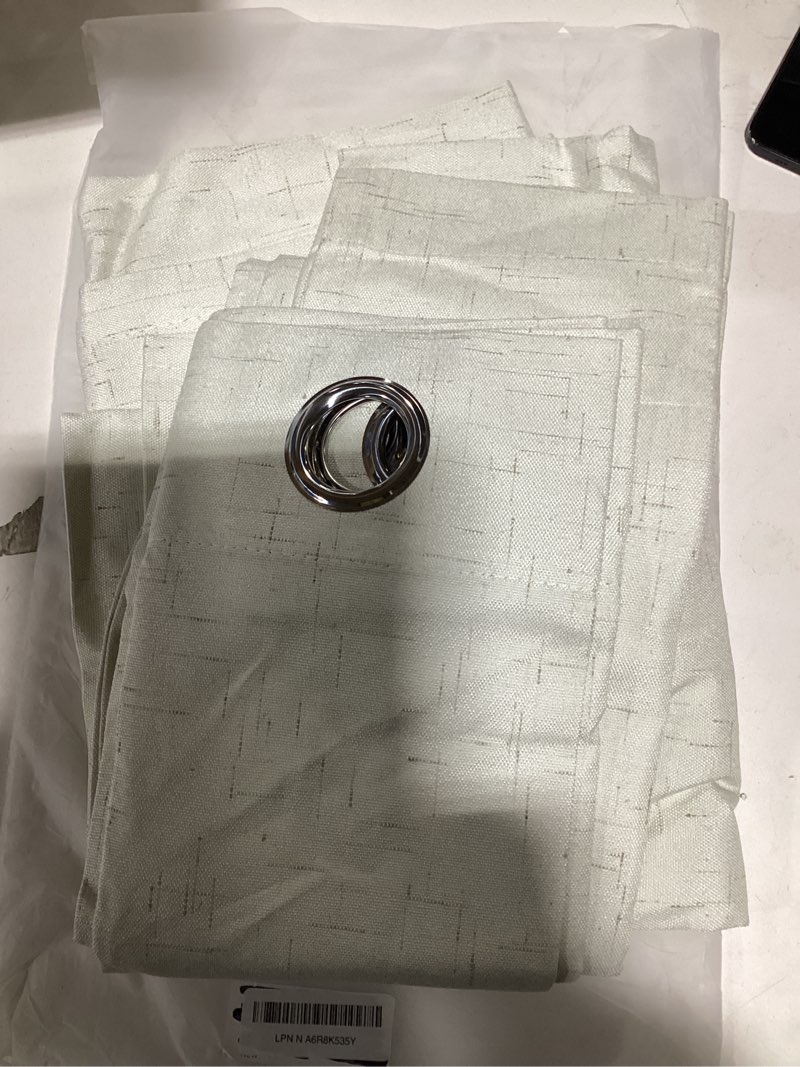 h.versailtex ivory curtains blackout, 100% blackout linen curtains with white thermal insulated line