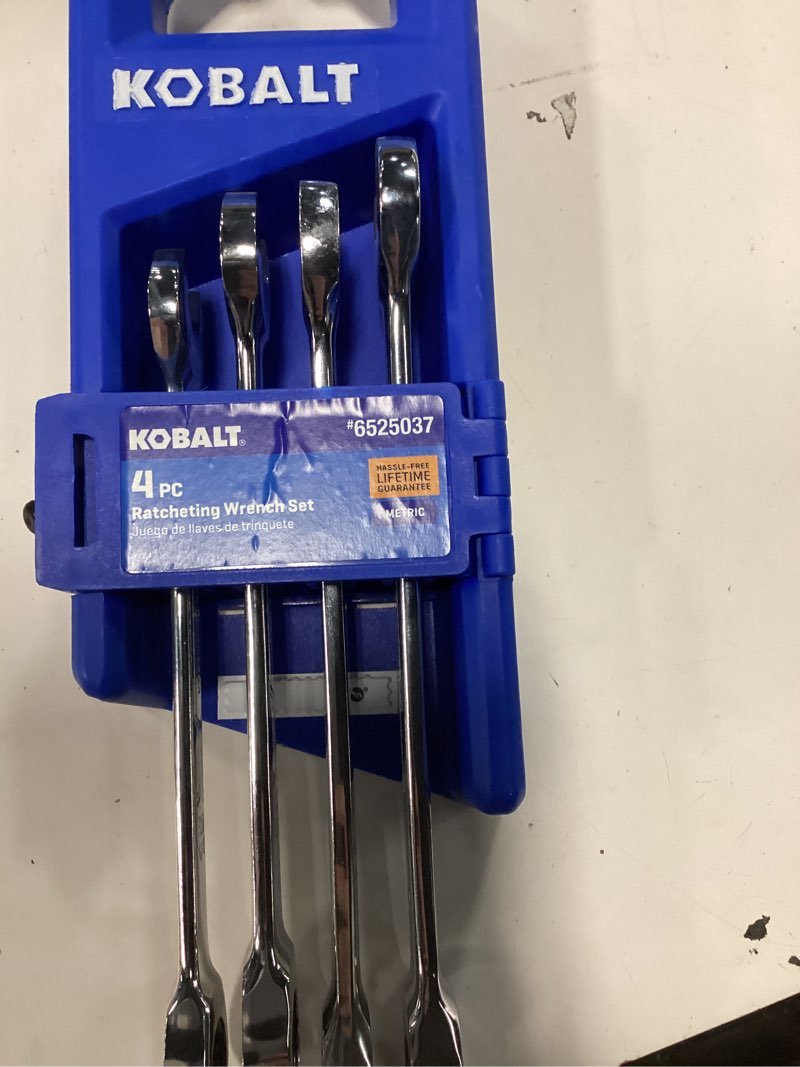 Condition photo showing As Is for kobalt 4 -piece set metric ratchet wrench
