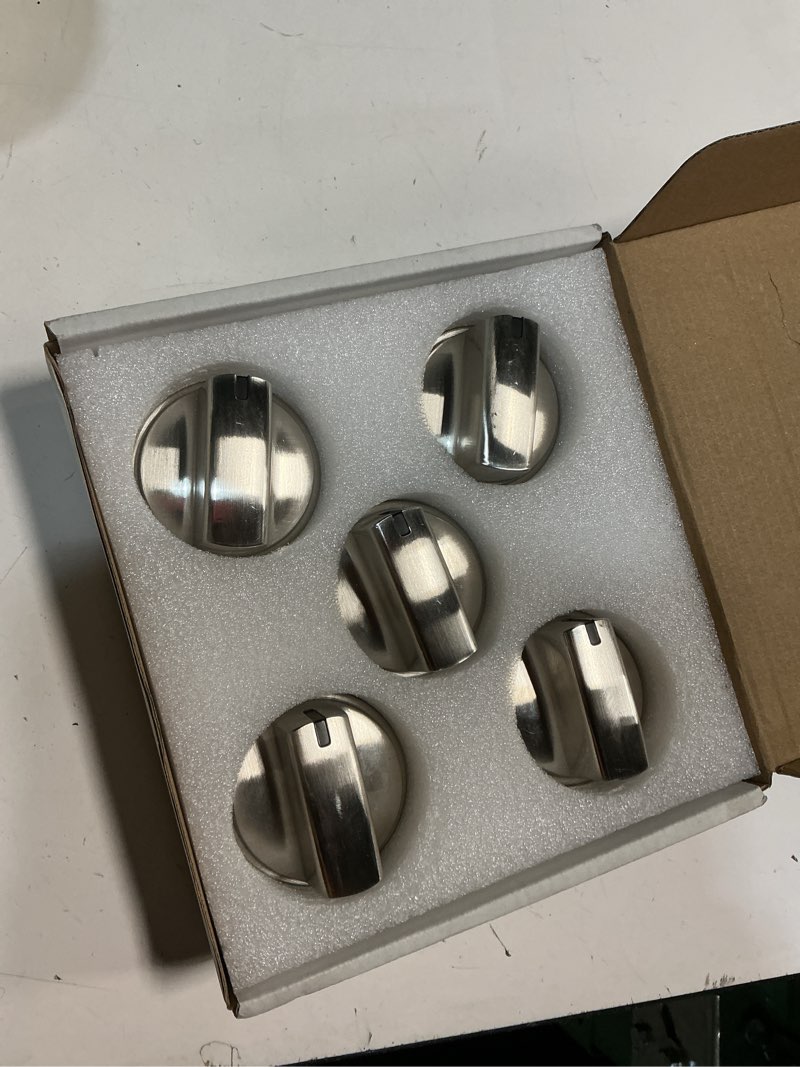 Condition photo showing Good Condition for ami parts wb03x24818 gas stove knob replacement for ge,100% stainless steel stove replacement knobs ps11729081 ap5989029,compatible with ge stove knob (not universal) 5 pack stainless steel