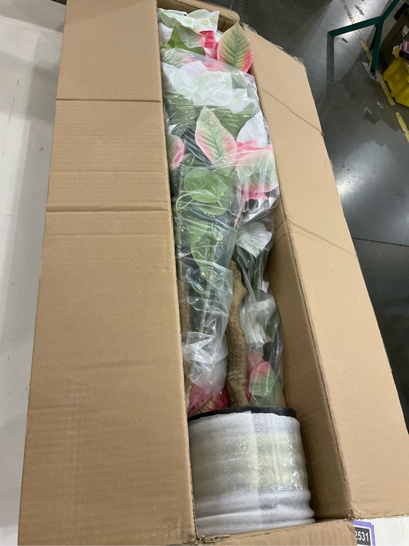 Condition photo showing New/Like New for 4 ft Christmas Tree for Front Porch Decor, 2 PCS Outdoor Pathway Christmas Trees Faux Topiary Plants Potted UV Resistant for Outdoor Indoor Door Garden Farmhouse Home Decoration, Pink White Pink,white 4ft