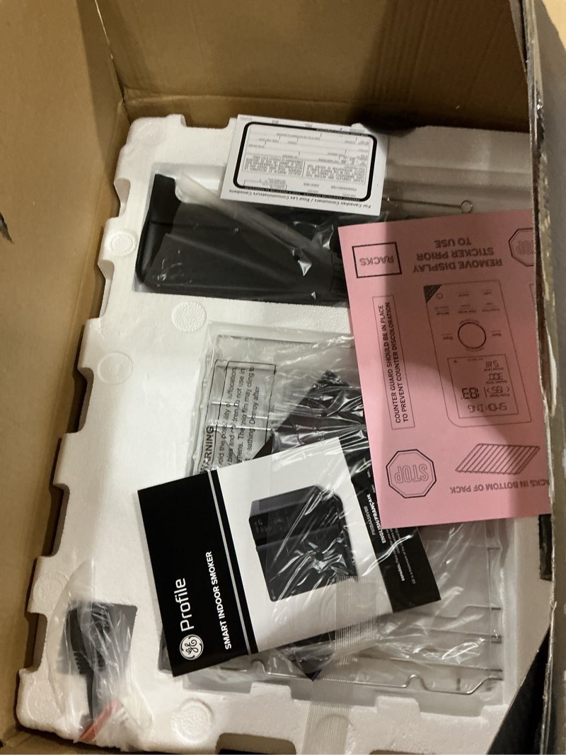 Condition photo showing Good Condition for GE Profile™ Smart Indoor Pellet Smoker, with Active Smoke Filtration, 5 Smoke Control Settings, WiFi Connected, Electric, Countertop BBQ Appliance, Black