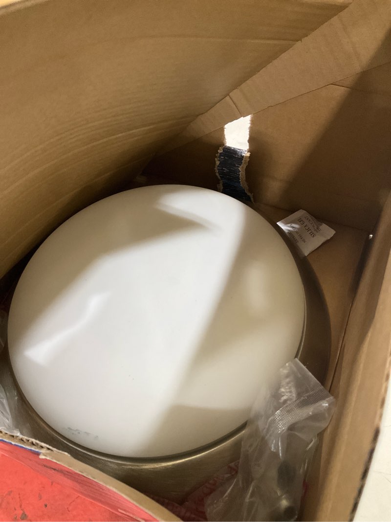 Condition photo showing As Is for project source 1-light 11-in brushed nickel led flush mount light