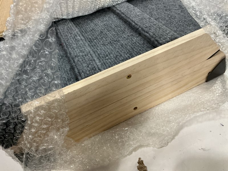 Condition photo showing Good Condition for dog ramp dog stairs for small dogs foldable dog ramp with 4 adjustable heights from 7.48'' to 15.35" wood pet ramp with non slip carpet portable puppy ramp for couch, sofa, low bed