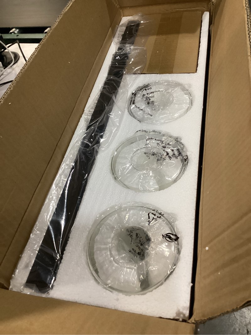 Condition photo showing New/Like New for izorro bathroom vanity light fixture, 3-light 22 inch matte black bathroom light fixtures over mirror, with clear glass shade, modern farmhouse vanity lights, rustic restroom lighting fixtures black-clear glass shade 3-light