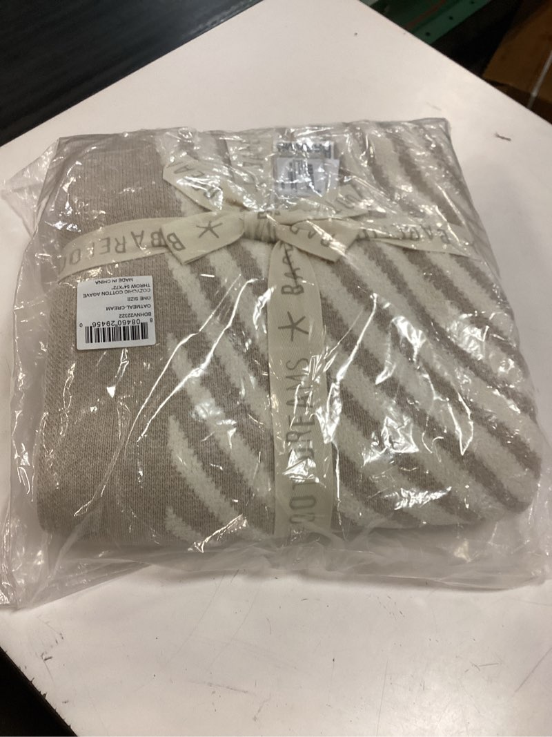 Condition photo showing New/Like New for barefoot dreams® cozychic® throw, linen, 54"x72" 54" x 72" linen