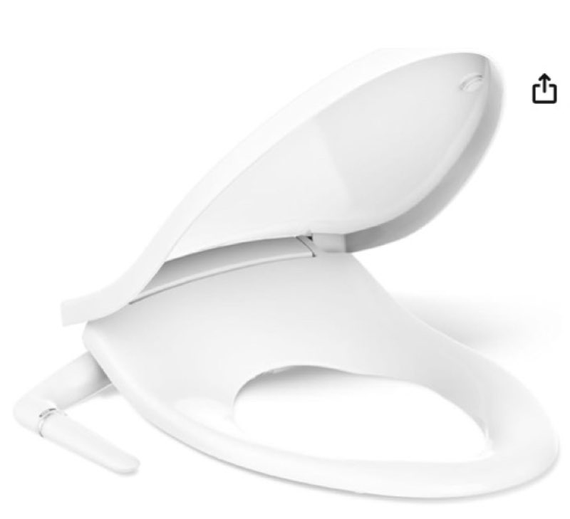  Kohler PureWash M250 Manual Elongated Bidet Toilet Seat, White, Quiet-Close Lid Prevents Slamming, Cool Water, Easy Installation with Quick-Release Hinges, Adjustable Spray Position 
