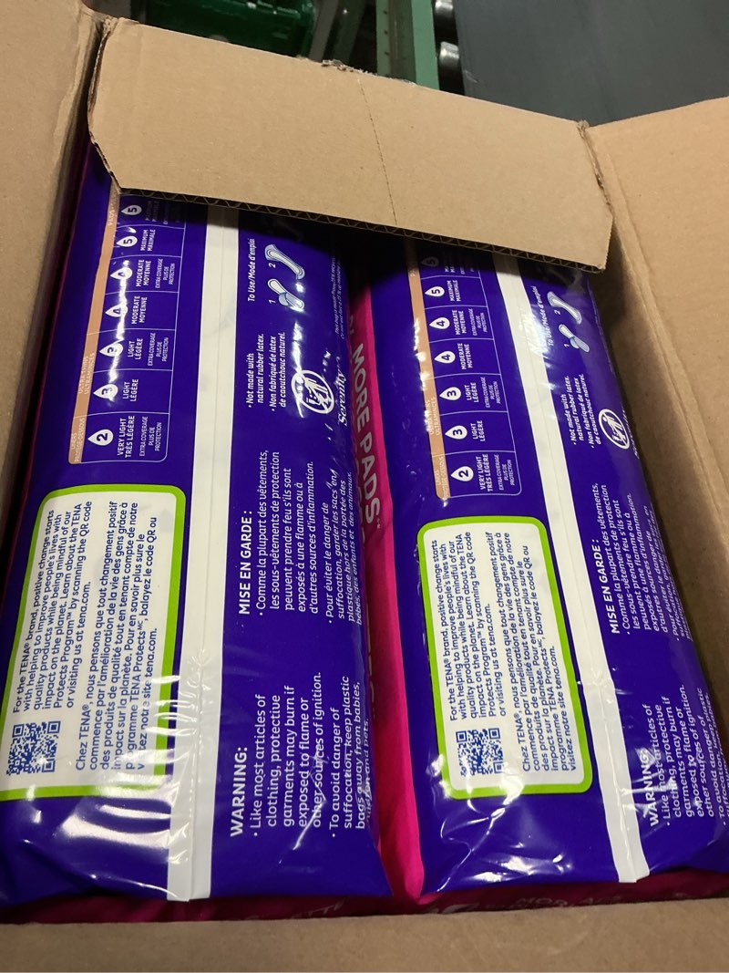 Condition photo showing New/Like New for tena sensitive care incontinence pads, bladder control & postpartum for women, overnight absorbency, extra coverage, 90 count