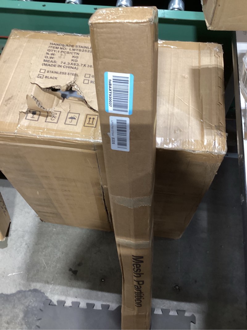 Condition photo showing Good Condition for 50 inch retractable baby gates 42 inch tall, retractable gate with reinforced strip design to prevent crawling through, retractable dog gate for stairs, doorways, hallways black 42" tall x 50" wide