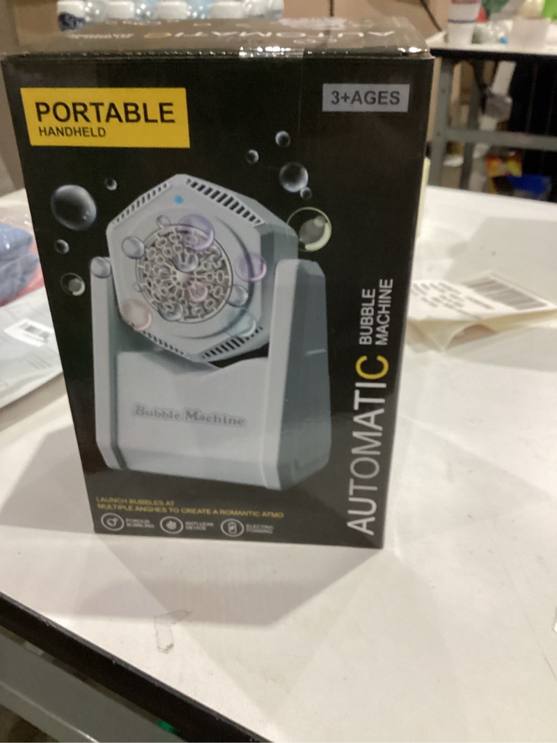 Condition photo showing New/Like New for Bubble Machine, Bubble Blower for Party 90°Adjustable, Durable Automatic Bubbles Toys for Kids 20000+ Bubbles Per Mins, Bubble Maker with Bubble Concentrate Operated by Batteries for Indoor Outdoor Black