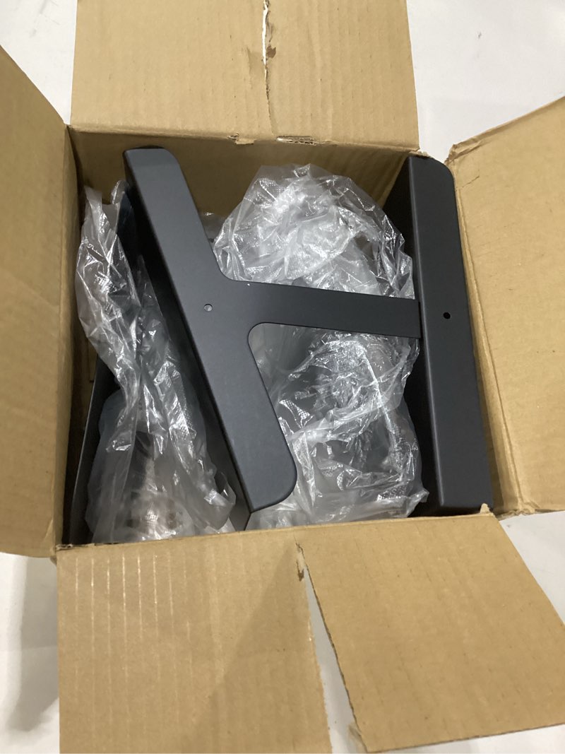 Condition photo showing As Is for 2 pcs floating shoe display shelves, h-type sturdy levitating wall shelf, sneaker holders for shoe collectors & advertising exhibition 2 pack black