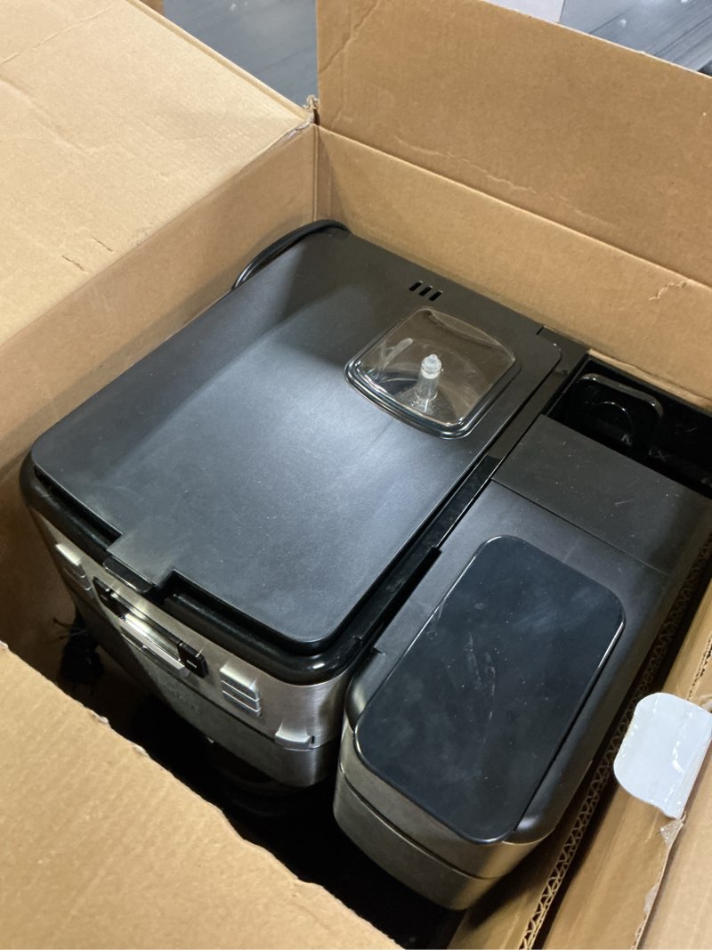 Condition photo showing As Is for Cuisinart Coffee Center Grind and Brew Plus, Built-in Coffee Grinder, Coffeemaker and Single-Serve Brewer with 6oz, 8oz and 10oz Serving Size, Black/Silver, SS-GB1NAS 12-Cup Glass Grind & Brew Plus Stainless