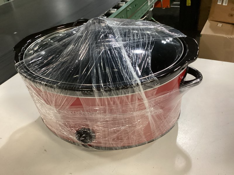 Condition photo showing Good Condition for crock-pot 8-quart manual slow cooker, xl family size serves 10+ people, removable stoneware with warming setting, dishwasher safe for easy cleanup, red 8-quart red