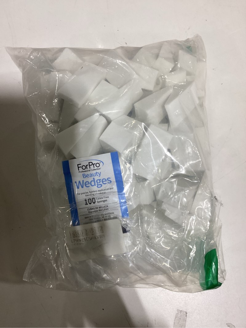 Condition photo showing Good Condition for forpro beauty wedges, latex free foam sponges, makeup blenders for powder and liquid makeup, 100-count 100 count (pack of 1)