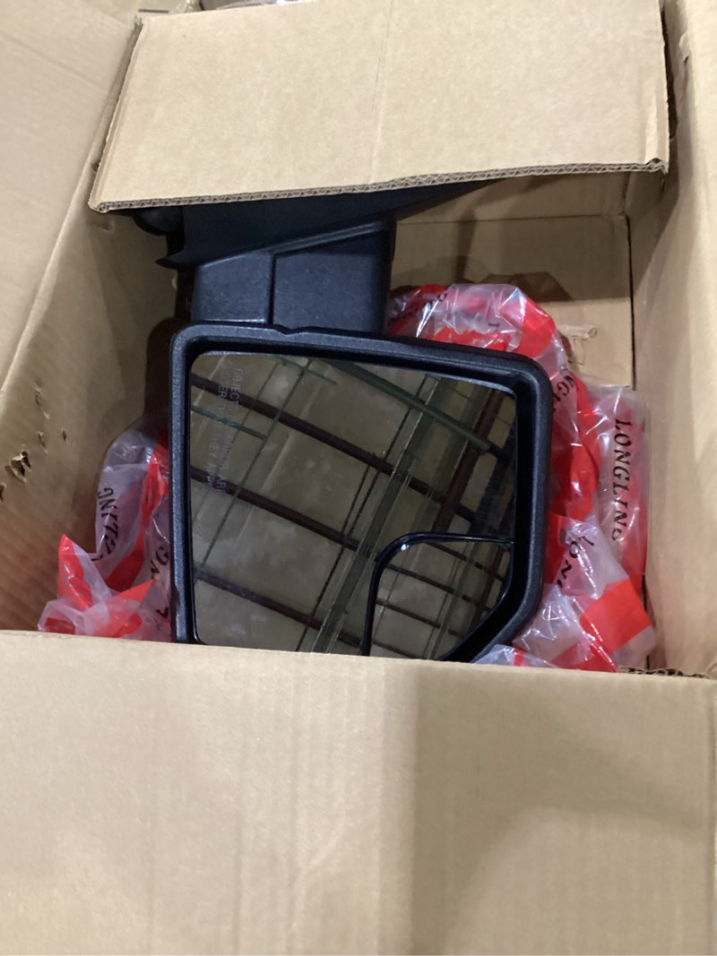 Condition photo showing As Is for right passenger side door mirror with blind spot glass power fits 2015-2020 ford f150 without turn signal light non-heated (3pins) replaces: ?fl3z17682ak right 3 pins