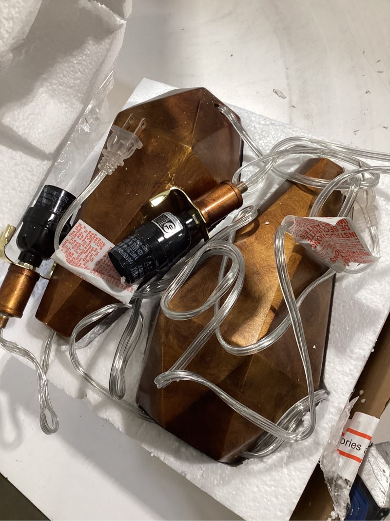 Condition photo showing Good Condition for pokat 20.25" golden brown table lamps set of 2 for night stands, vintage bedroom lamps for bedroom living room, retro bedside lamps for end table, suitable for small place, golden brown golden brown 20.25‘’ small