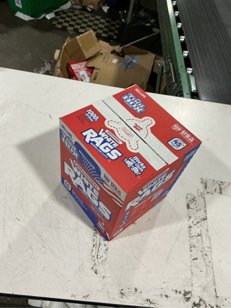 Condition photo showing New/Like New for toolbox painters white rags shop towels with center pull box - 1 count box - 200 towels