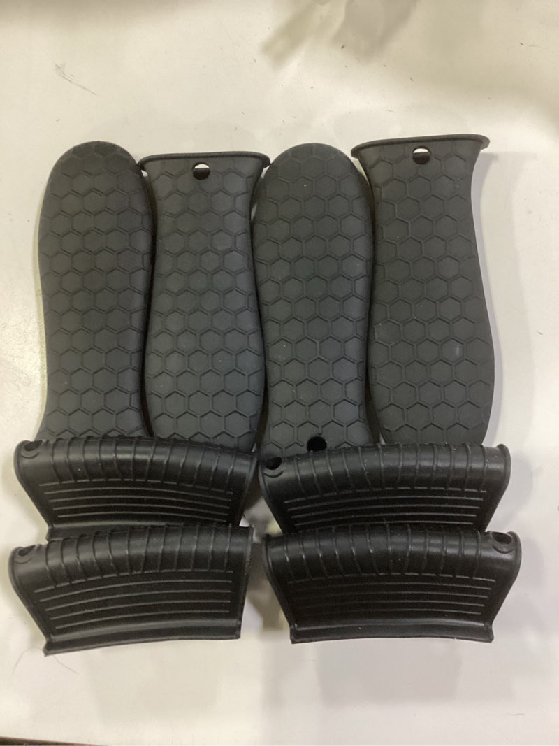 Condition photo showing Good Condition for 8 Pcs Non-Slip Silicone Hot Handle Holder & Assist Grips, Potholder for Cast Iron Skillets, Heat Resistant Handle Cover Sleeve for Frying Pans, Casserole, Cookware Handles, Black