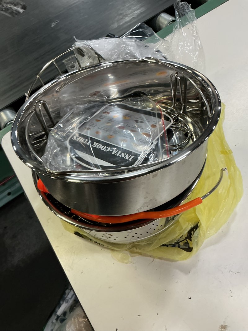 Condition photo showing As Is for accessories for instant pot, 73 pcs accessories for pressure cooker for 5/6/8 qt electric pressure cooker -2 steamer baskets, steamer rack, non-stick springform pan, egg rack