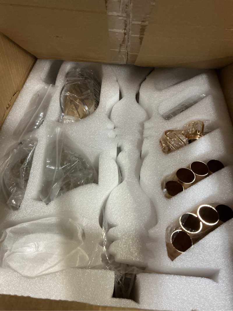 Condition photo showing Good Condition for  Similar Elegant Lighting Rococo 4 Light 15\" Wide Crystal Chandelier with Golden Teak Royal Cut Crystals