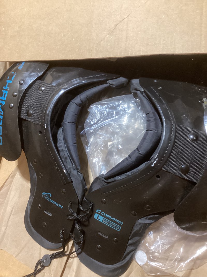 Condition photo showing New/Like New for CHAMPRO Scorpion Youth Football Shoulder Pad Black, Blue Large