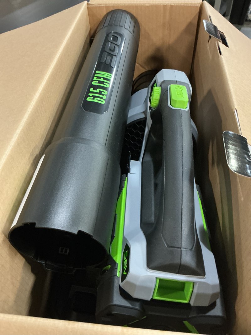 Condition photo showing As Is for ego power+ lb6151 170 mph 615 cfm 56 v battery handheld leaf blower kit (battery & charger) w/ 2.5 ah battery