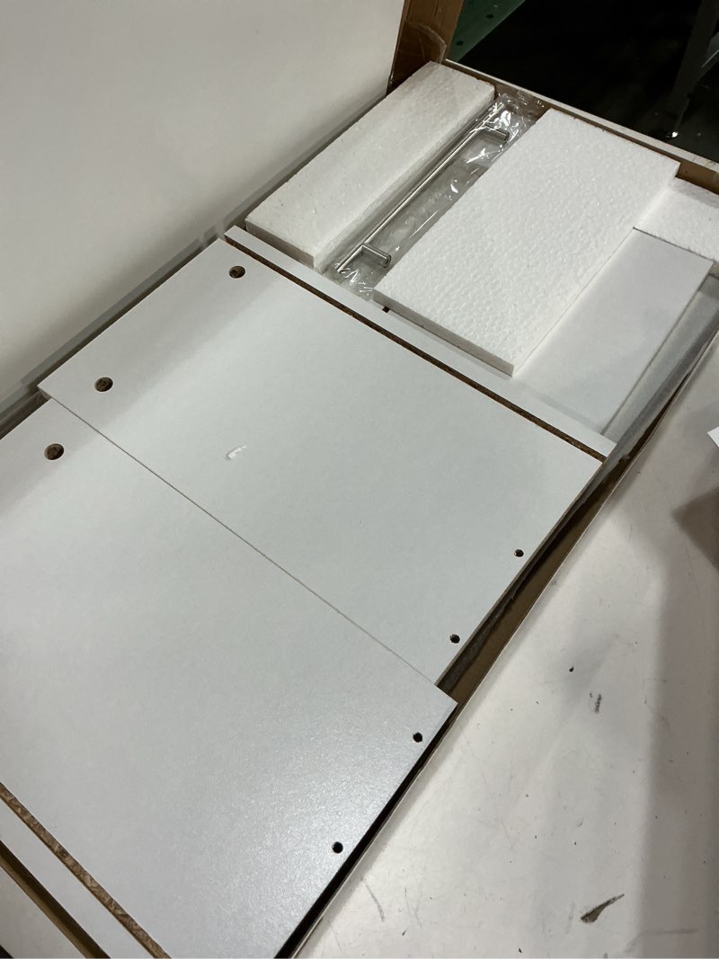 Condition photo showing Good Condition for ClosetMaid SuiteSymphony Wood Closet Drawer, Add On Accessory, Modern Style, For Storage, Closet, Clothes, 25” x 10” Size for 25 in. Units, Pure White/Satin Nickel