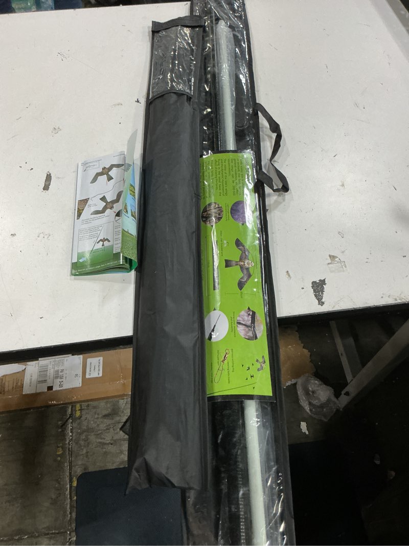 Condition photo showing As Is for bird hawk flying kite with pole crop protector bird scare flying kite with 4m pole has the effect of scaring birds gray