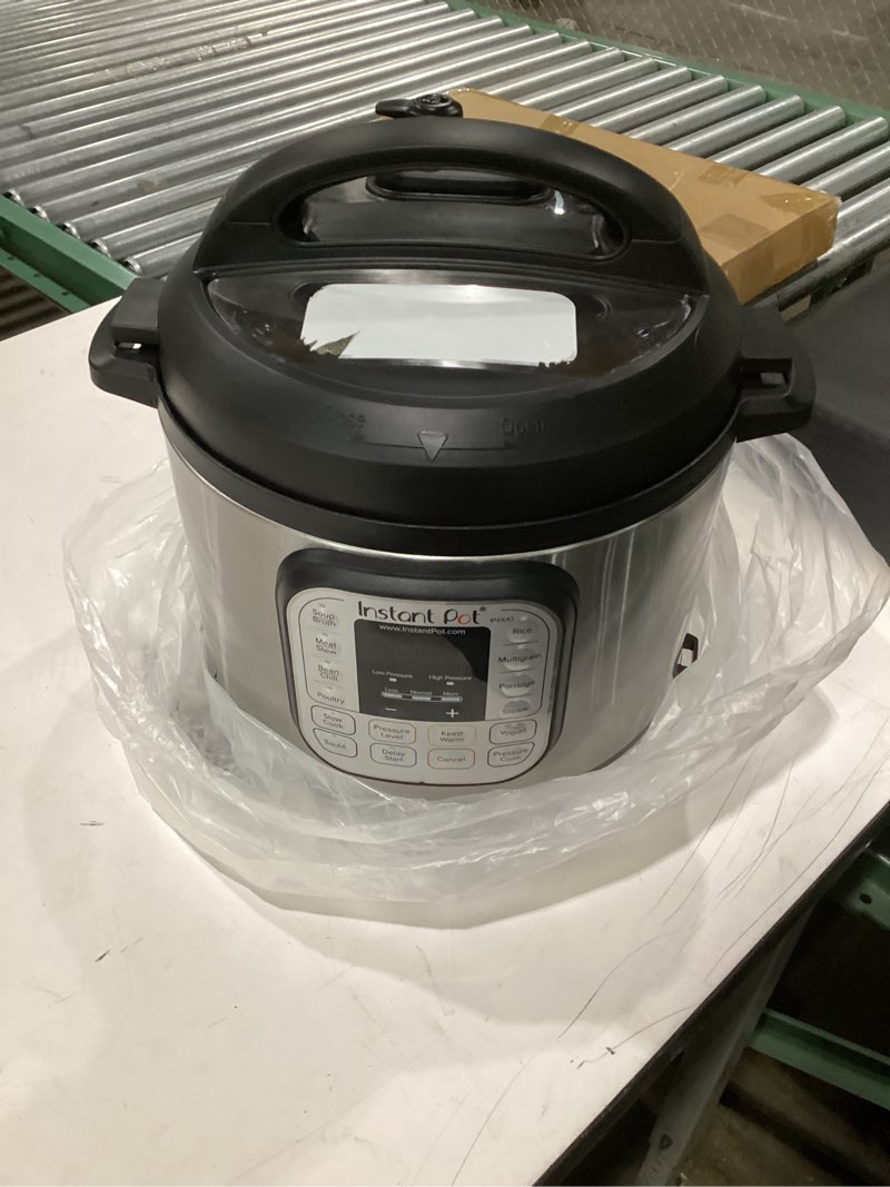 Condition photo showing New/Like New for Instant Pot Duo 7-in-1 Electric Pressure Cooker, Slow Cooker, Rice, Steamer, Sauté, Yogurt Maker, Warmer & Sterilizer, Includes App With Over 800 Recipes, Stainless Steel, 6 Quart 6 Quarts