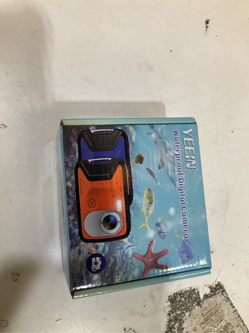Condition photo showing Good Condition for 16ft underwater camera 30mp waterproof digital camera with 32g card and rechargeable battery, 18x zoom point and shoot camera for boys girls children teens snorkeling swimming vacation(orange) 1080p orange
