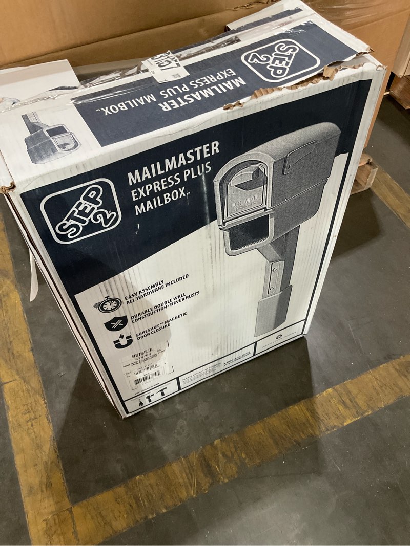 Condition photo showing As Is for step2 mailmaster express plus plastic mailbox mocha finish