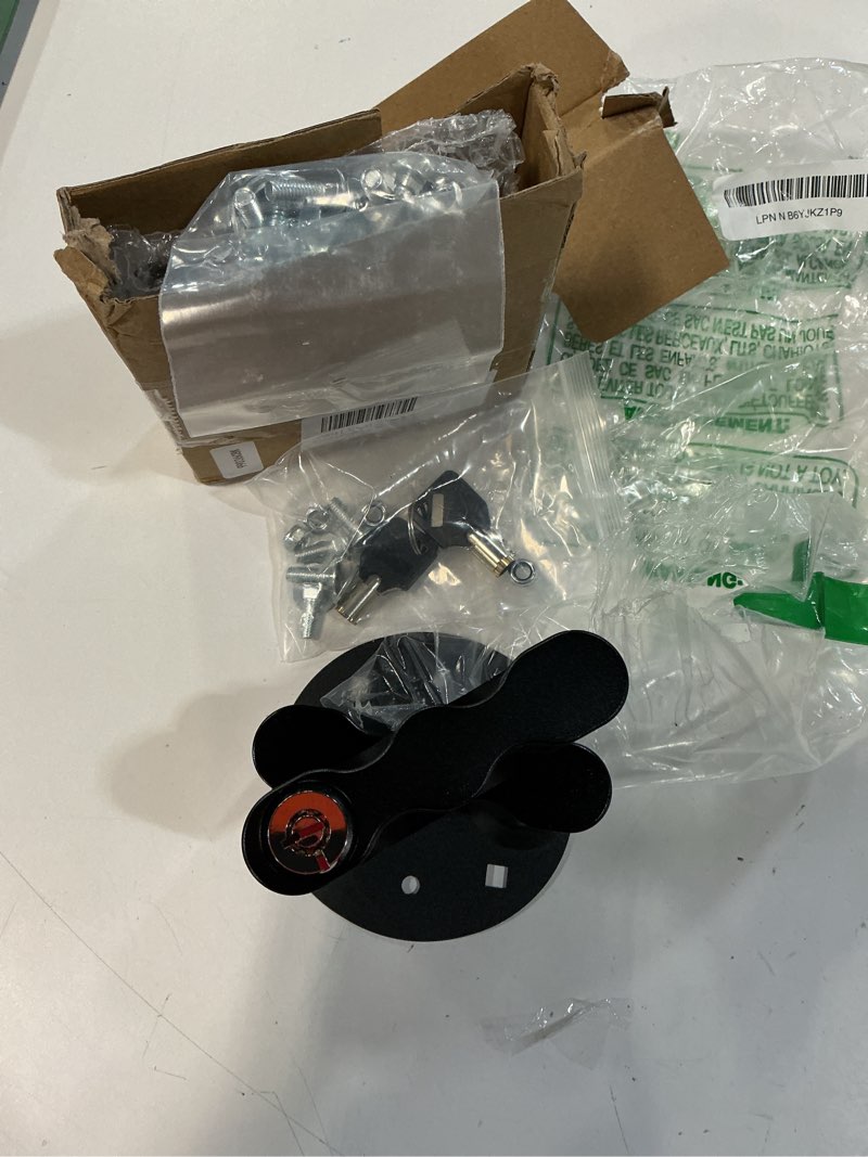 Condition photo showing New/Like New for rx-lox-pm pack mount lock compatible with rotopax fuel gas or water can - black anodized aluminum locks with keys for rx-1g to 3g, fx-3.5 gallon packs sturdy & secure (2 pack with keys)