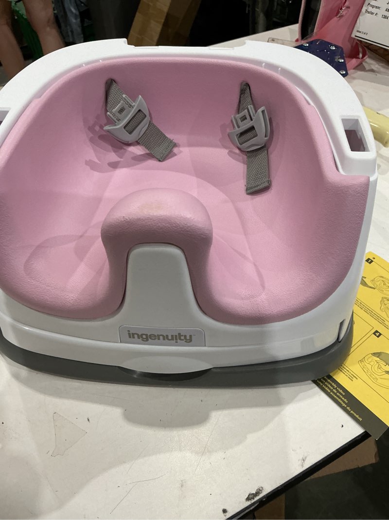 Condition photo showing Good Condition for ingenuity baby base 2-in-1 booster feeding and floor seat with self-storing tray - peony