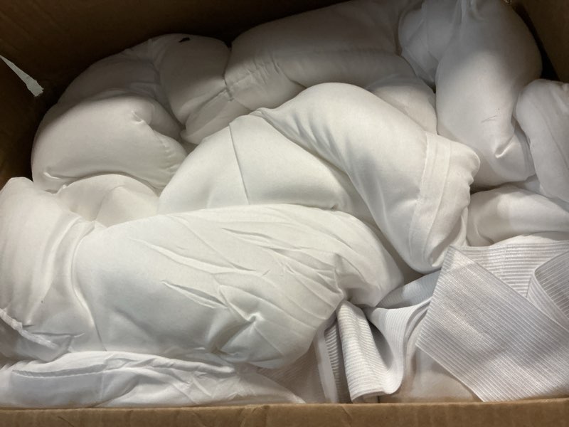 Condition photo showing As Is for ultra soft twin mattress topper - cloud-like mattress pad for back pain relief - breathable cooling material for hot sleepers, white white twin