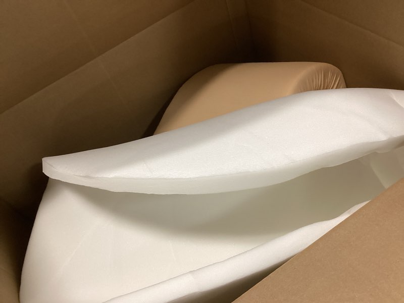 Condition photo showing As Is for Foam Ball Pit for Toddlers, 35 Inch Baby Ball Pit Soft Round and Easy to Set or Clean, Baby Playpen Ball Pool is Ideal Gift for Kids-Balls NOT Included Peach,beige