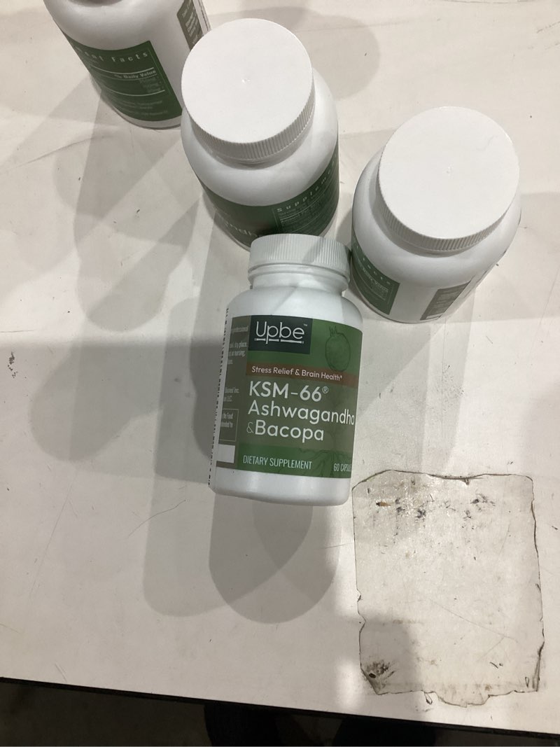 Condition photo showing New/Like New for Ashwagandha Supplements for Women & Men - KSM-66® with Bacopa & Milk Thistle, 60 Vegan Capsules - Stress Relief, Mood, Cortisol Support, Extra Strength Ashwagandha Capsules 1