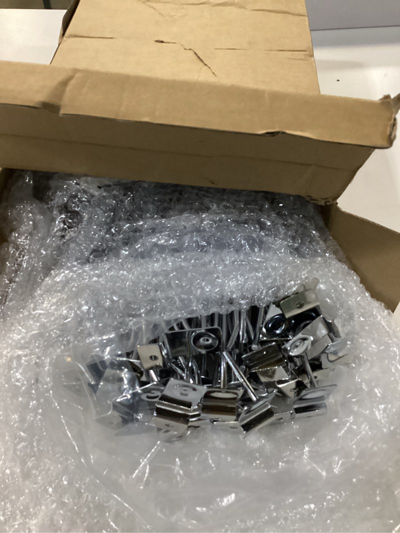 Condition photo showing Good Condition for moxweyeni 100 pcs heavy duty slatwall panel hooks hanging metal slat wall hanging hooks silver slat wall hanger commercial grade slatwall pegs accessories for shop retail display(10 inch)