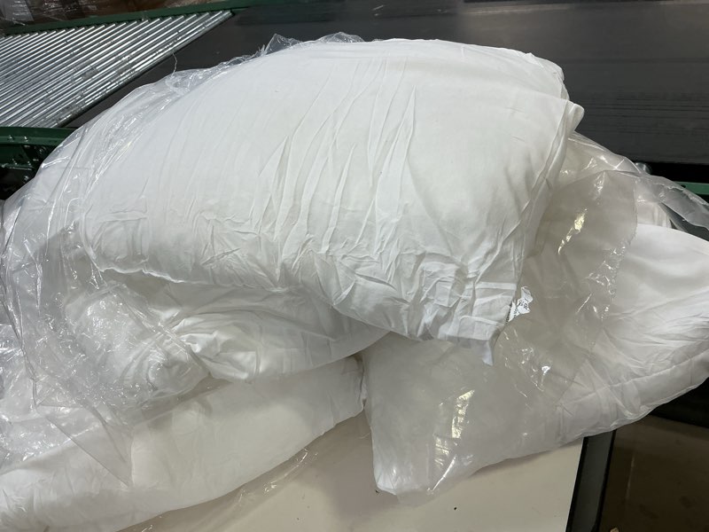 Condition photo showing As Is for 20 x 20 inches Pillow Inserts, Set of 6 Hypoallergenic Brushed Microfiber Liner Down Alternative Filled Square Cushion Throw Pillow 20x20 Inch (Pack of 6)