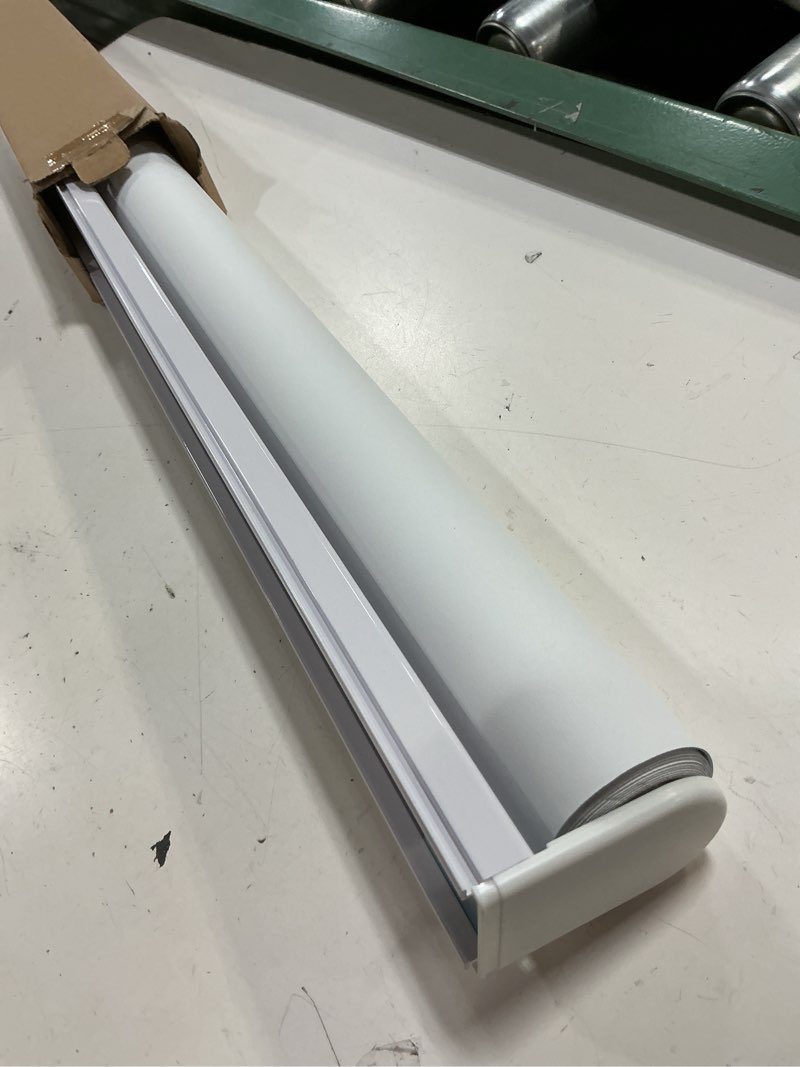 Condition photo showing Good Condition for chrisdowa cordless blackout roller shades for windows, thermal insulated uv protection pull down shades, total blackout window blinds for home, office, bedroom, door (27" w x 72" h, white) 27"w x 72"h white