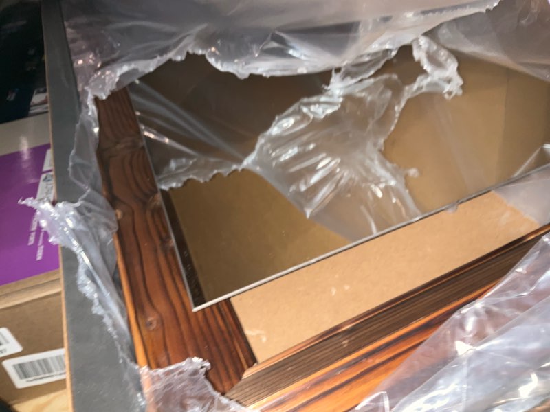 Condition photo showing As Is for Brown mirror frame 