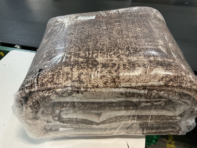 Condition photo showing New/Like New for Kelarea Living Room Rug, 10x14 Rug Modern Abstract Washable Rugs, Brown Vintage Low Pile Carpet, Non