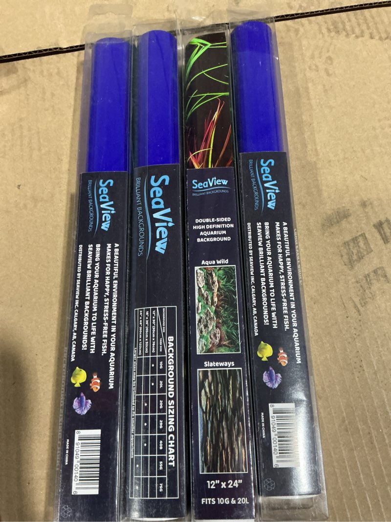 Condition photo showing New/Like New for (Bidding on 4) SEAVIEW Brilliant Backgrounds Deep Sea Blue/Midnight Black 12\" L X 30\" W