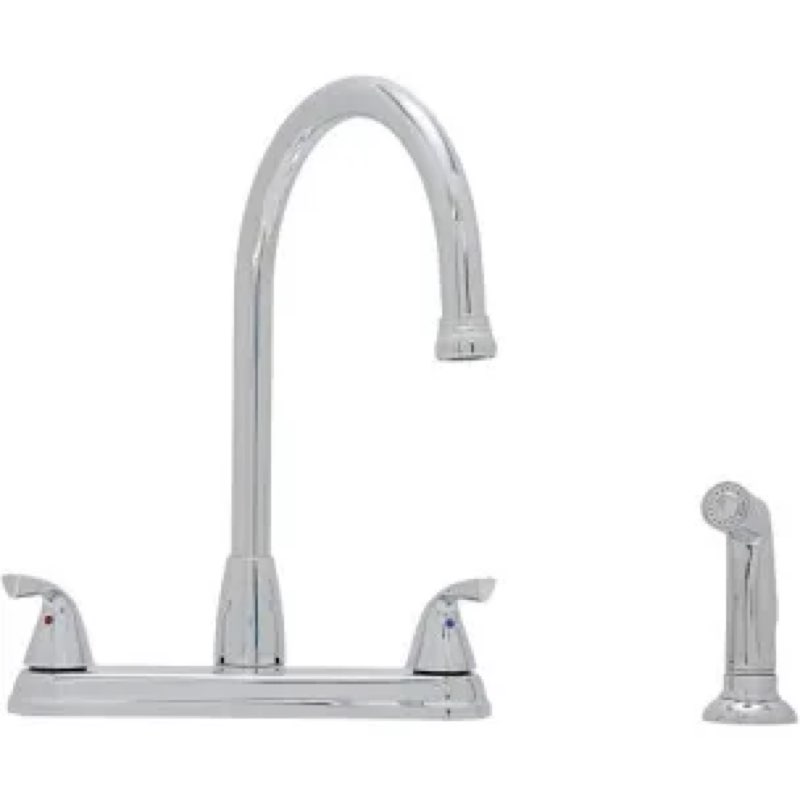 everfield chrome 2-handle high-arc kitchen faucet (deck plate included)