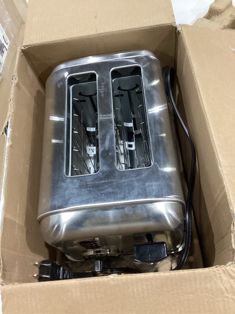 Condition photo showing As Is for cuisinart cpt-160 metal classic 2-slice toaster, brushed stainless