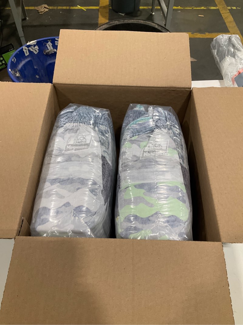 Condition photo showing New/Like New for ninjamas boys bedwetting nighttime underwear, size l (64-95+ lbs), 34 count, overnight protection, ultra absorbent, hypoallergenic large 34