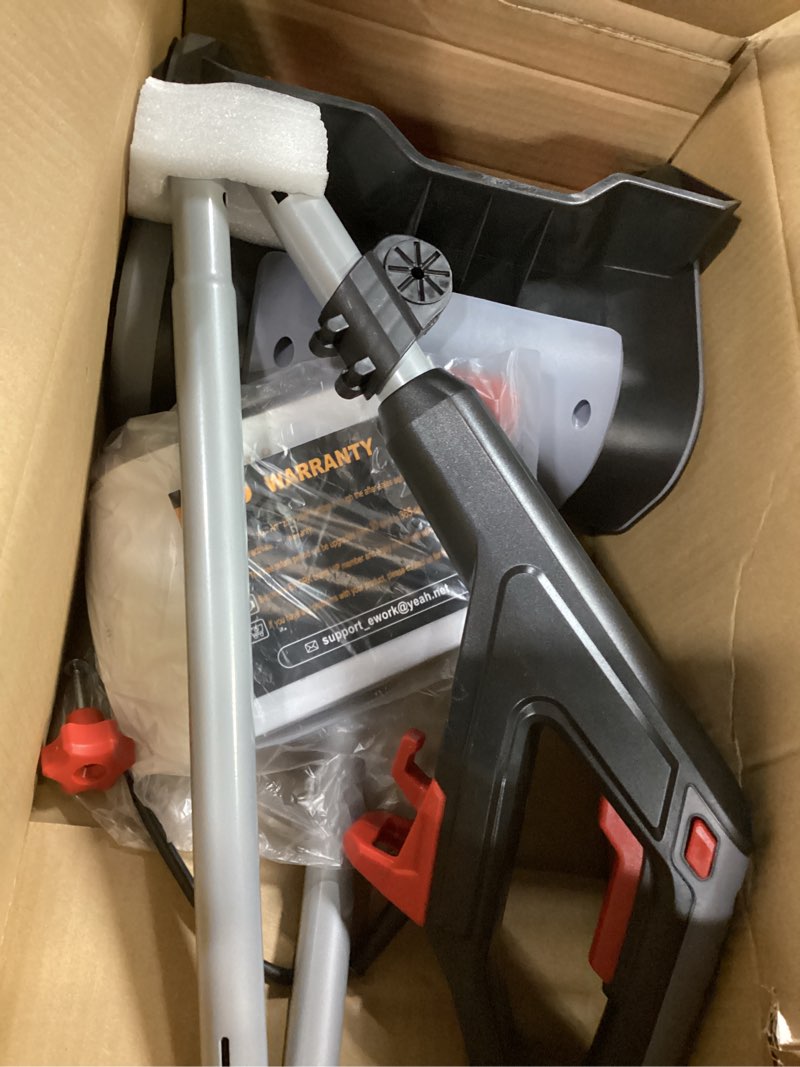 Condition photo showing Good Condition for EWORK Corded Snow Shovel 11-Inch 1200W 10A Powerful Electric Snow Shovels, 6-Inch Clearing Depth, 23-Foot Max Throw Distance, Power Snow Blower for Driveway, Steps, Sidewalk, Porch