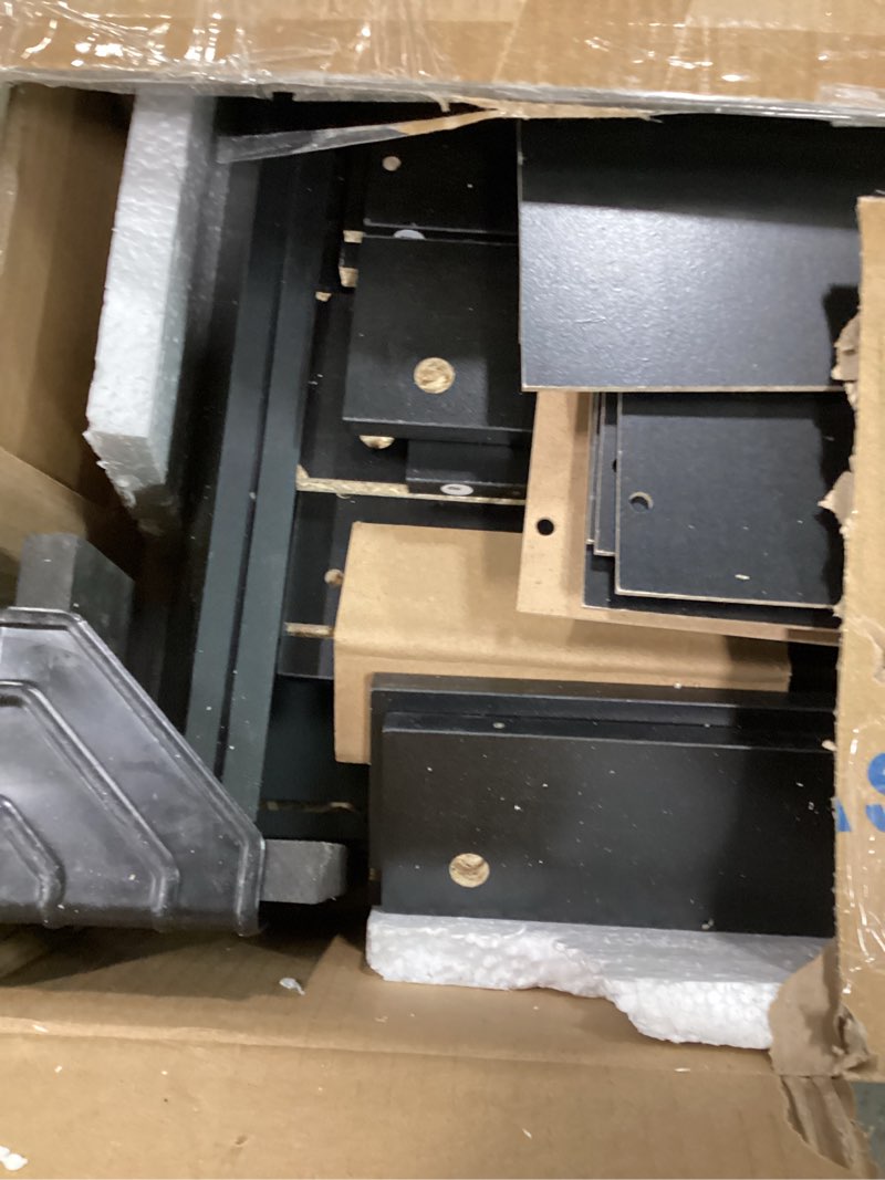 Condition photo showing As Is for product incomplete, DEVAISE 5-Drawer Chest, Wood Storage Dresser file Cabinet with Wheels, Mobile Dresser for Home Office, Black Black 18.7\" W x 15.7\" D x 25.5\" H
