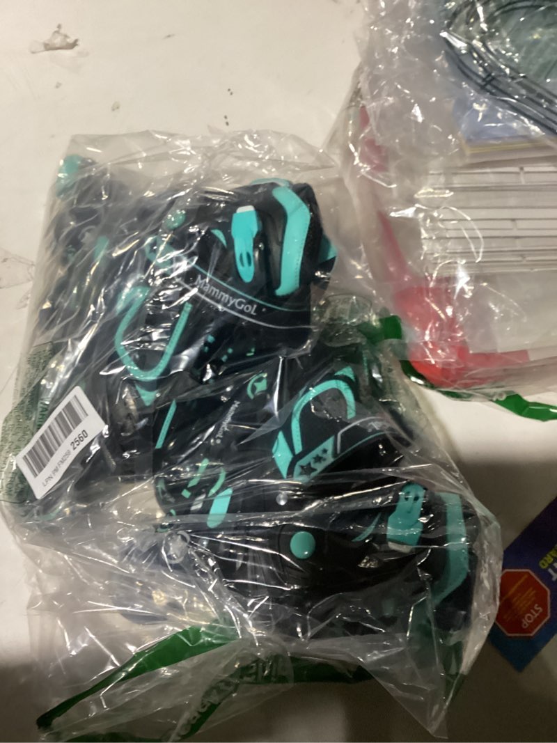Condition photo showing Good Condition for MammyGol Adjustable Inline Skates for Kids Boys Girls Youth Beginner with Light up Wheels Ages 4-16 Teal Medium - Big Kid (1-4US)