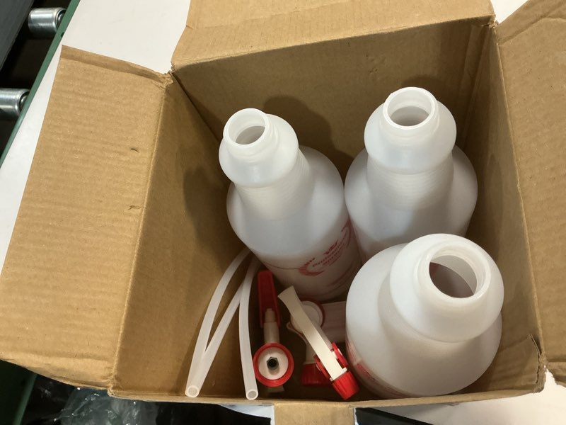 Condition photo showing New/Like New for Plastic Spray Bottle (4 Pack, 32 Oz, All-Purpose) Heavy Duty Spraying Bottles Leak Proof Mist Empty Water Bottle for Cleaning Solution Planting Pet with Adjustable Nozzle and Measurements 32 Oz, 4 Pack