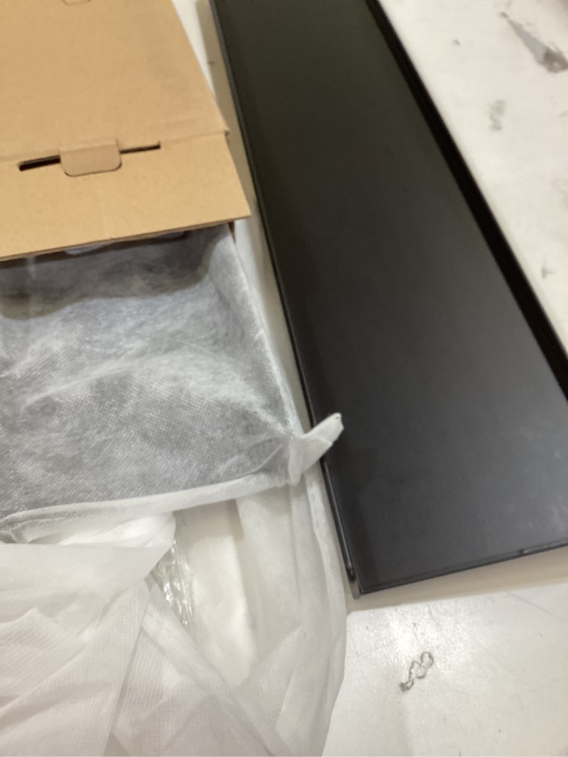 Condition photo showing Good Condition for floating shelves for wall, wall mounted shelves with lip for storage, metal display shelves for home decor, kitchen/living room/bedroom/bathroom shelf, black 20 inch 2 pack black 20 inch 2p